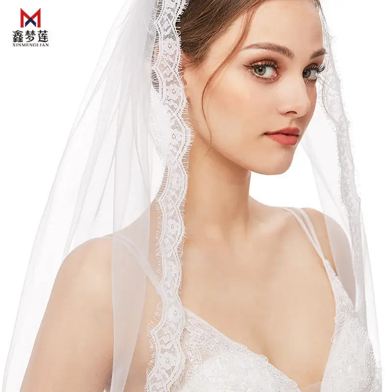 90cm Single Layer Bridal Veil with Metal Hair Comb - Image 7