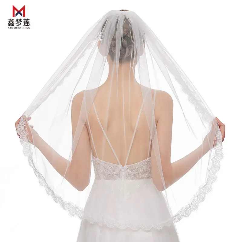 90cm Single Layer Bridal Veil with Metal Hair Comb - Image 2