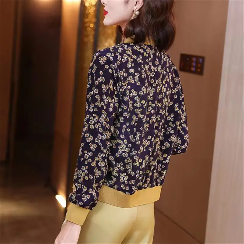 Women's Chiffon Floral Long Sleeve Jacket Summer Thailand - Image 5