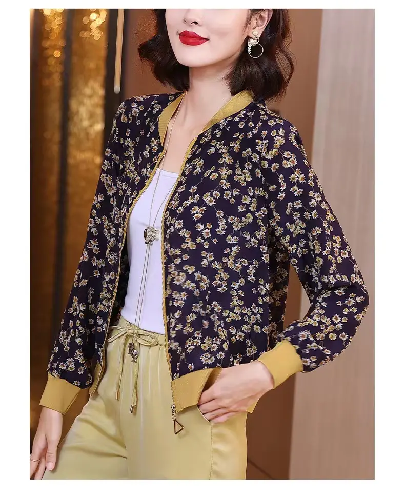 Women's Chiffon Floral Long Sleeve Jacket Summer Thailand — feature 12