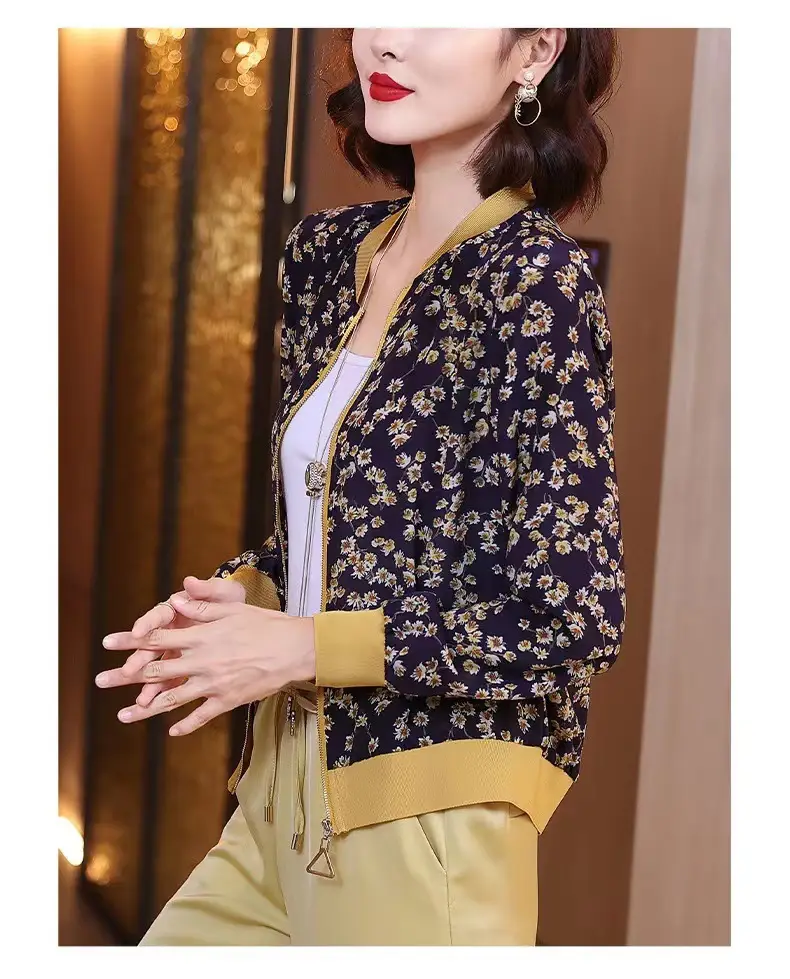 Women's Chiffon Floral Long Sleeve Jacket Summer Thailand — feature 13
