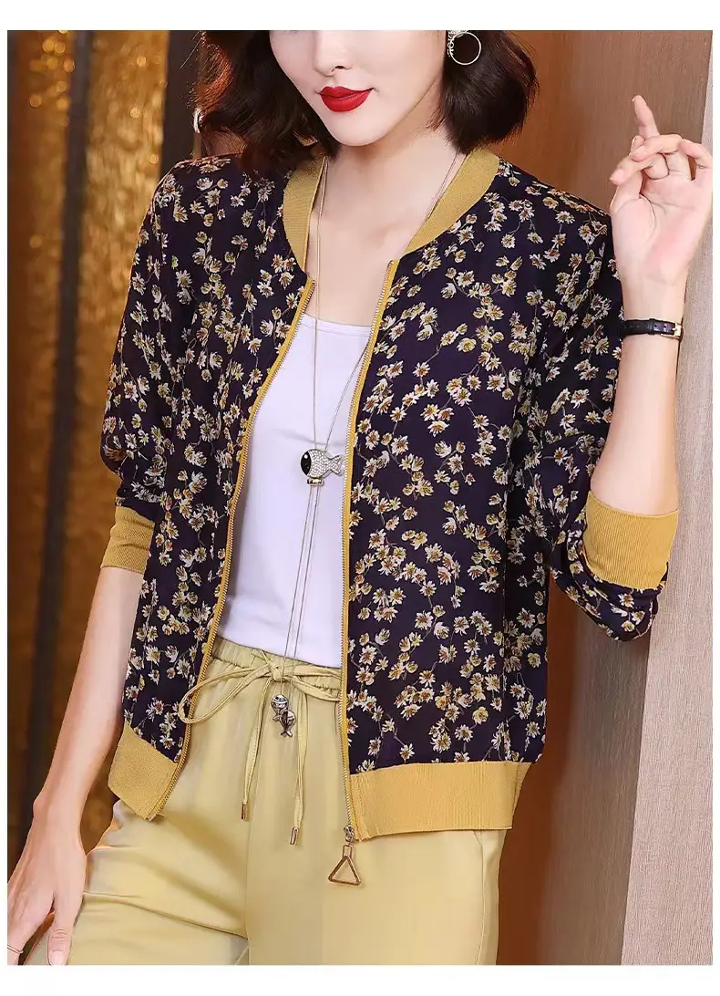 Women's Chiffon Floral Long Sleeve Jacket Summer Thailand — feature 14