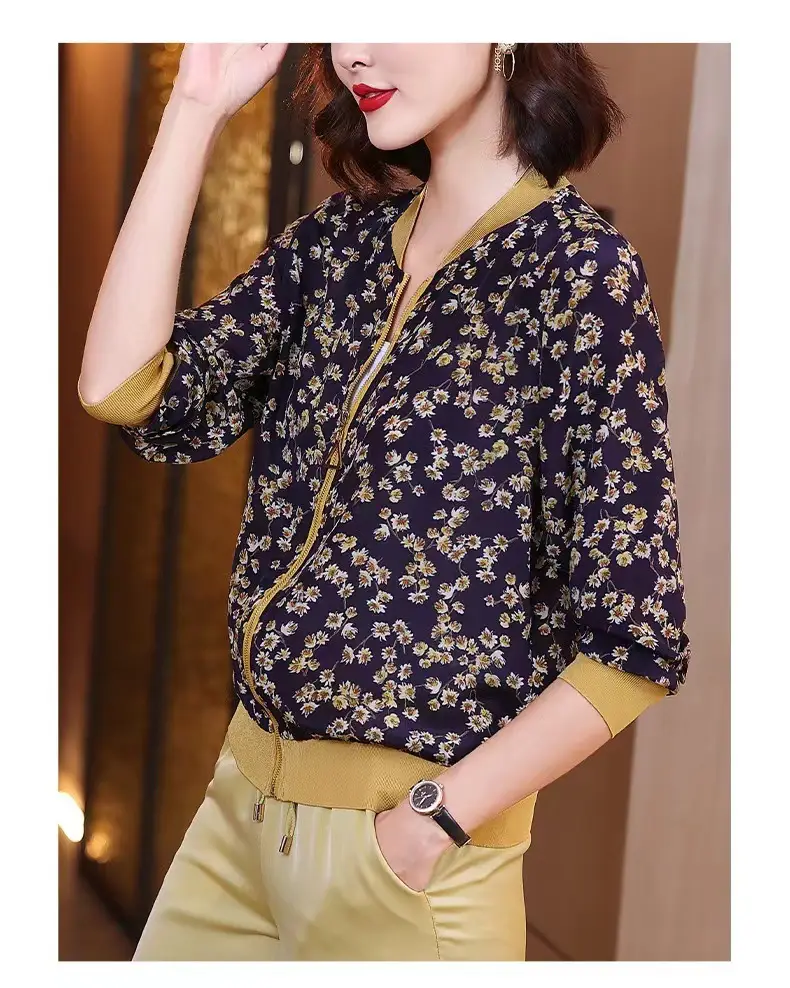 Women's Chiffon Floral Long Sleeve Jacket Summer Thailand — feature 18