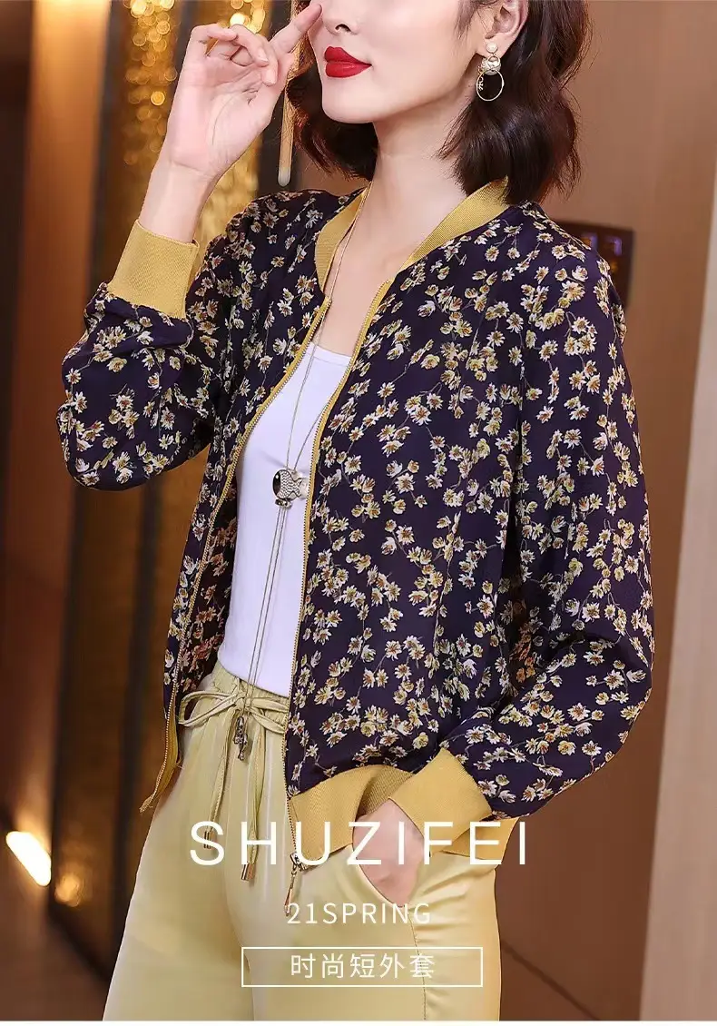 Women's Chiffon Floral Long Sleeve Jacket Summer Thailand — feature 2