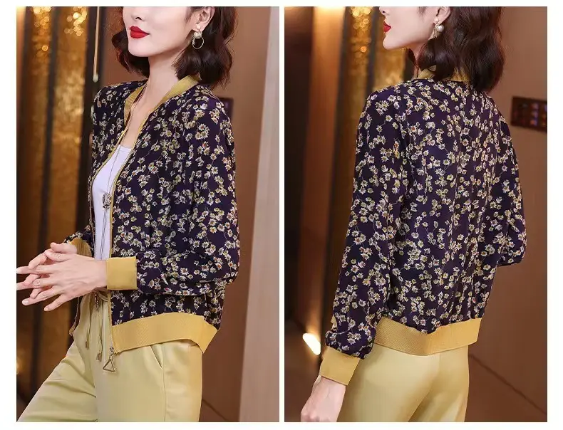 Women's Chiffon Floral Long Sleeve Jacket Summer Thailand — feature 4