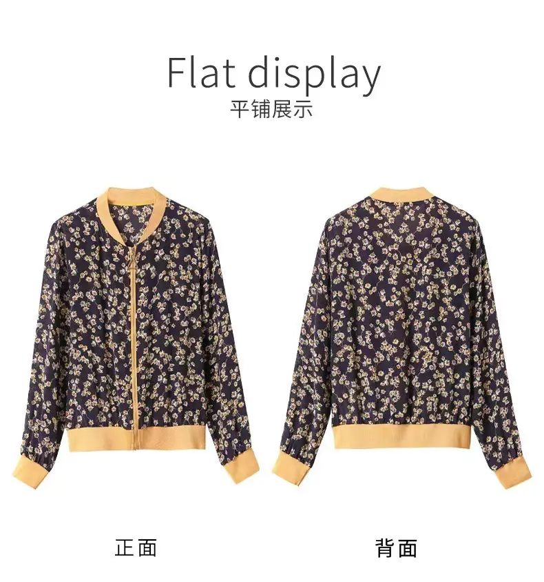 Women's Chiffon Floral Long Sleeve Jacket Summer Thailand — feature 8