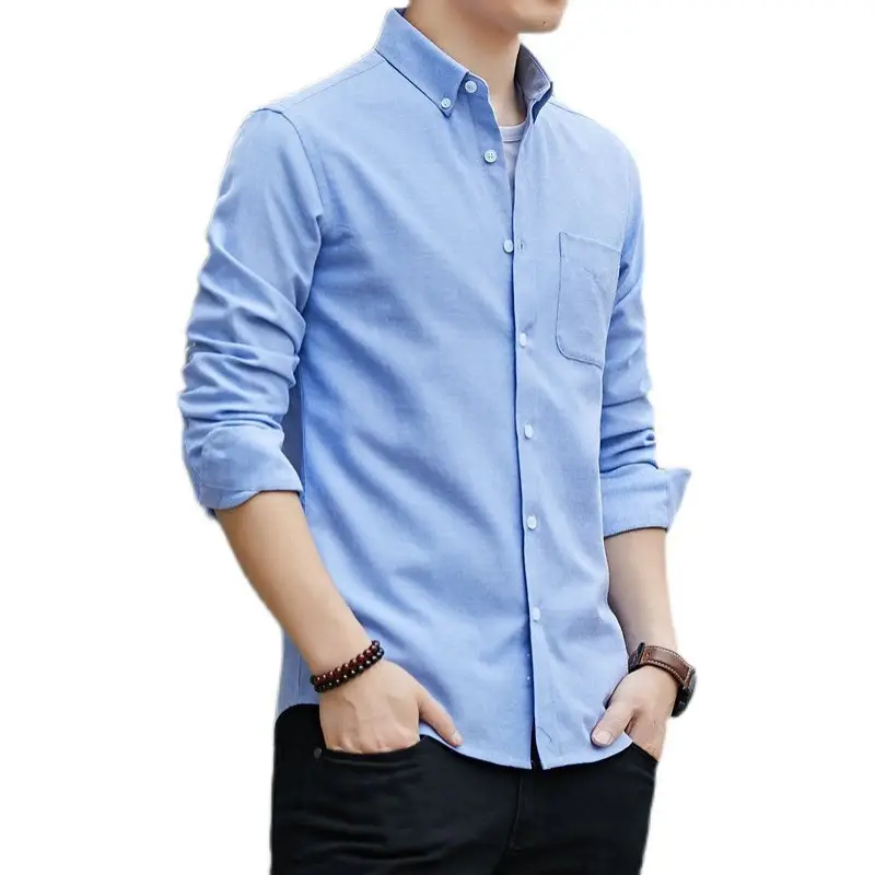 Men's Black Oxford Spinning Shirt Slim Fit Long Sleeve