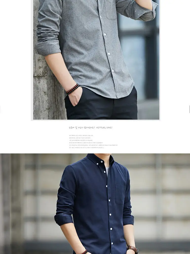 Men's Black Oxford Spinning Shirt Slim Fit Long Sleeve — feature 5