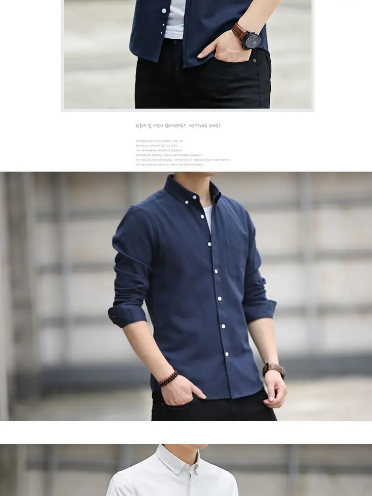 Men's Black Oxford Spinning Shirt Slim Fit Long Sleeve — feature 7
