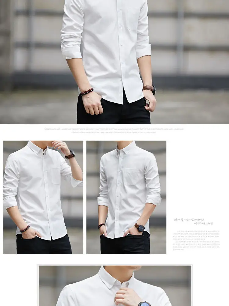 Men's Black Oxford Spinning Shirt Slim Fit Long Sleeve — feature 8