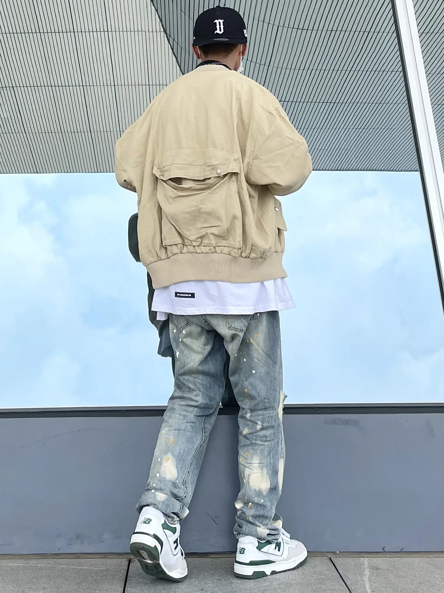 2022 Men's Splash Ink Jeans American High Street Casual Pants