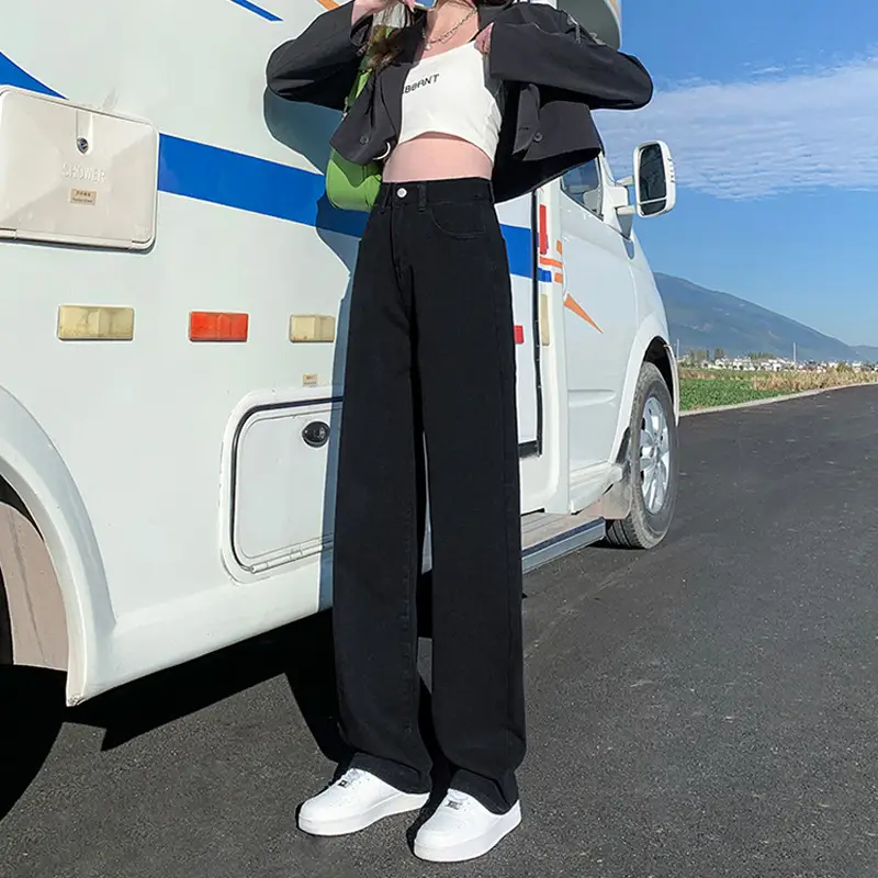 White Wide Leg Pants Slim Fit for Women - Image 6