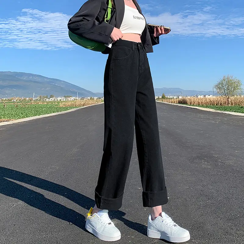 White Wide Leg Pants Slim Fit for Women - Image 7
