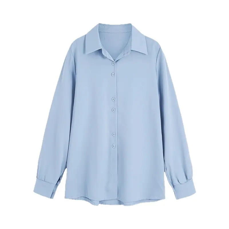 Women's Light Blue Long Sleeve Shirt Early Autumn 2025 - Image 9