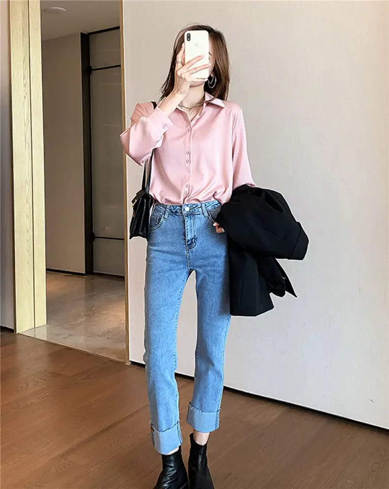 Women's Light Blue Long Sleeve Shirt Early Autumn 2025 — feature 14