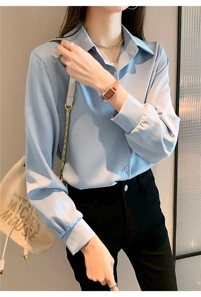 Women's Light Blue Long Sleeve Shirt Early Autumn 2025 — feature 18