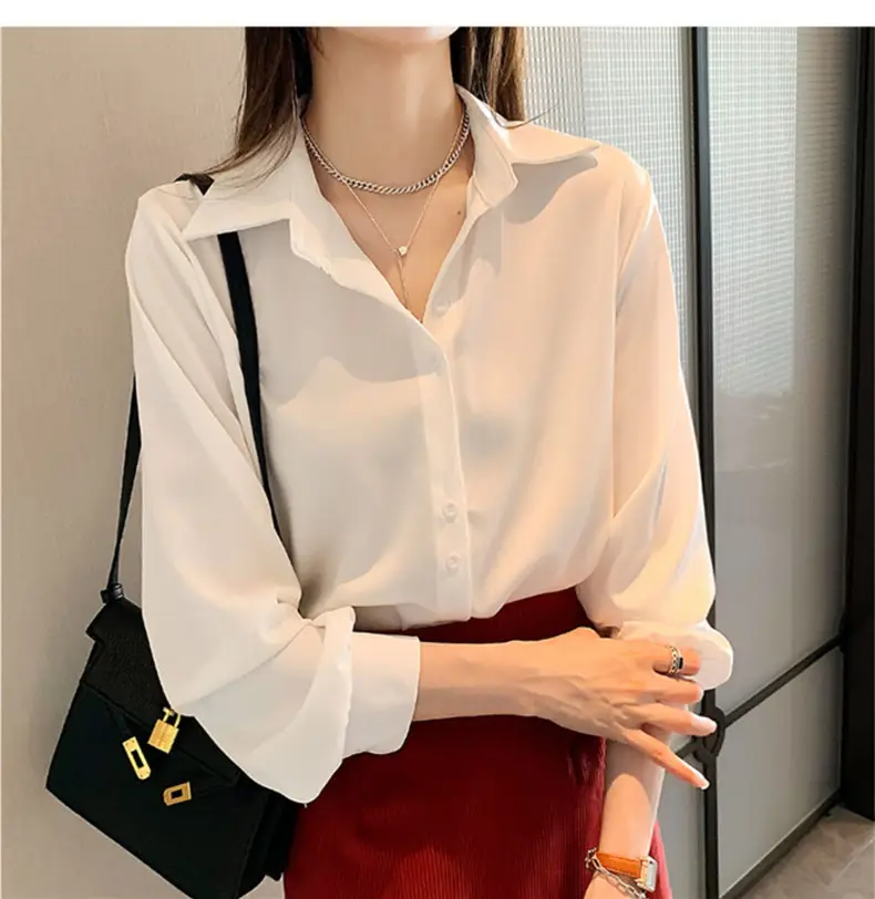 Women's Light Blue Long Sleeve Shirt Early Autumn 2025 — feature 5