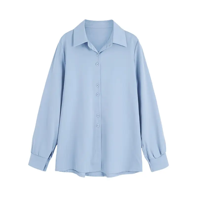 Women's Light Blue Long Sleeve Shirt Early Autumn 2025 - Image 3