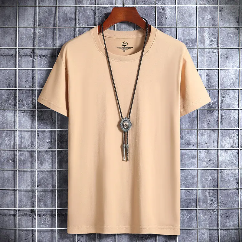 Men Blue Cotton Short Sleeve T-Shirt Round Neck Loose Fit - Image 2