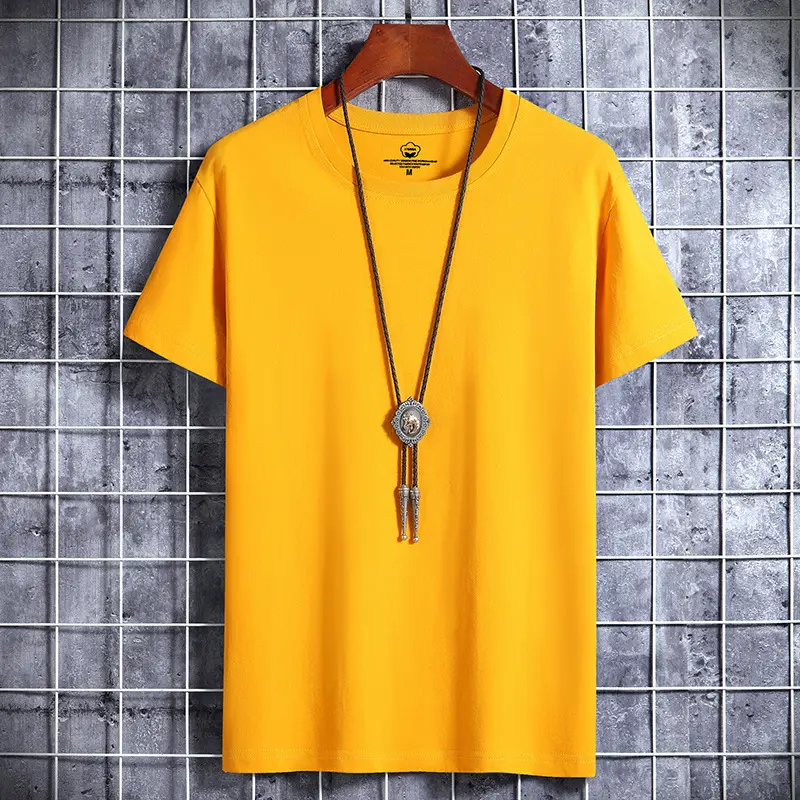 Men Blue Cotton Short Sleeve T-Shirt Round Neck Loose Fit - Image 7