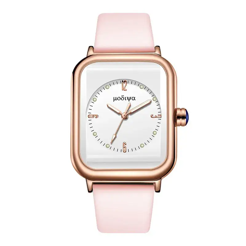 Luminous Quartz Watch for Men Women Rose Gold Green Strap - Image 5