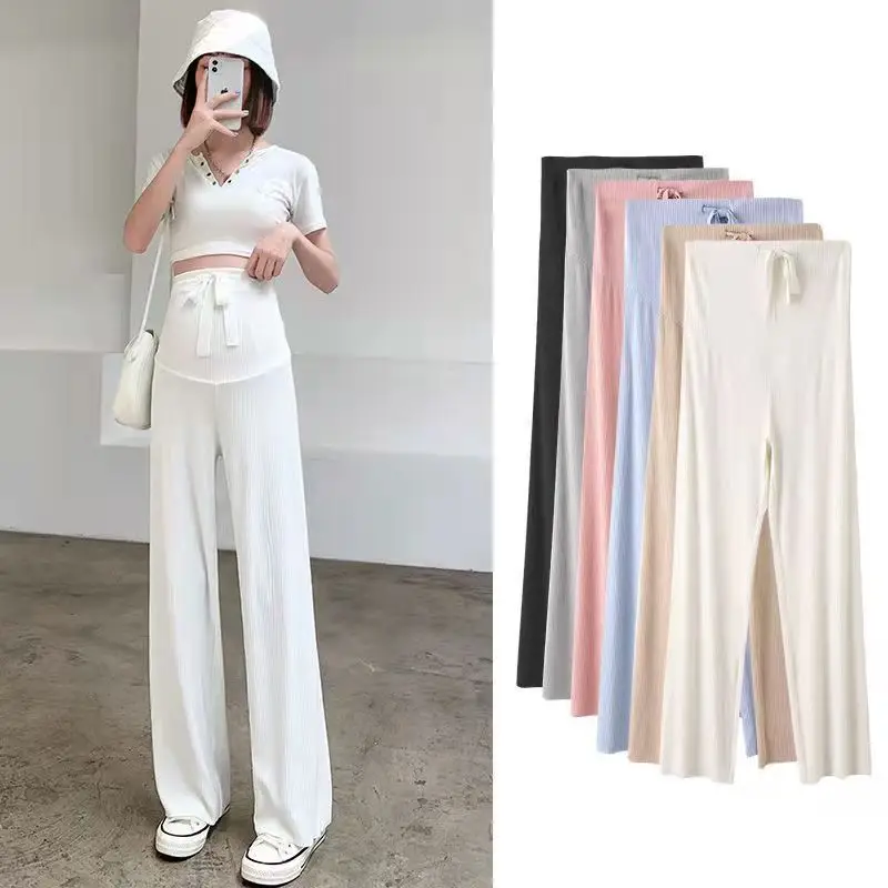 2022 Spring Straight Leg Pants Ice Silk Wide Leg Casual - Image 8