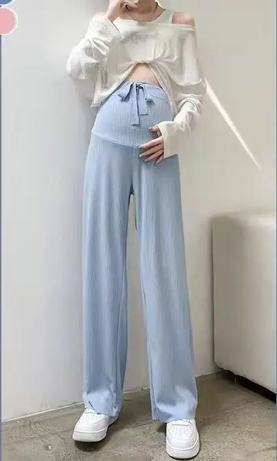 2022 Spring Straight Leg Pants Ice Silk Wide Leg Casual - Image 5