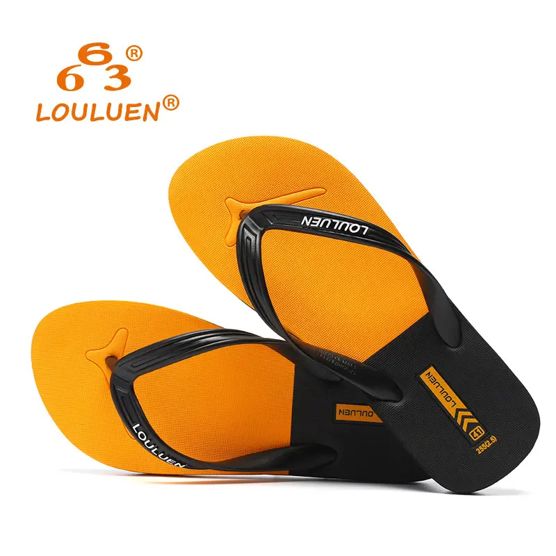 2025 Red Rubber Flip Flops for Men Casual Beach Wear