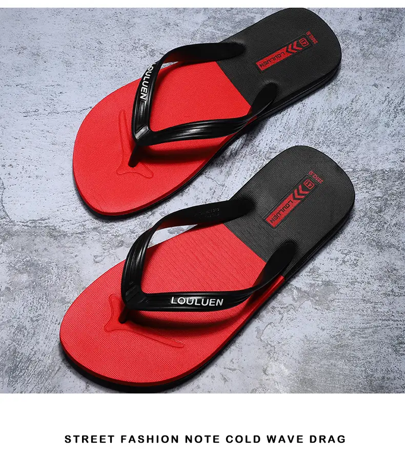 2025 Red Rubber Flip Flops for Men Casual Beach Wear — feature 12