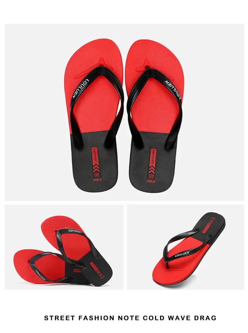 2025 Red Rubber Flip Flops for Men Casual Beach Wear — feature 17