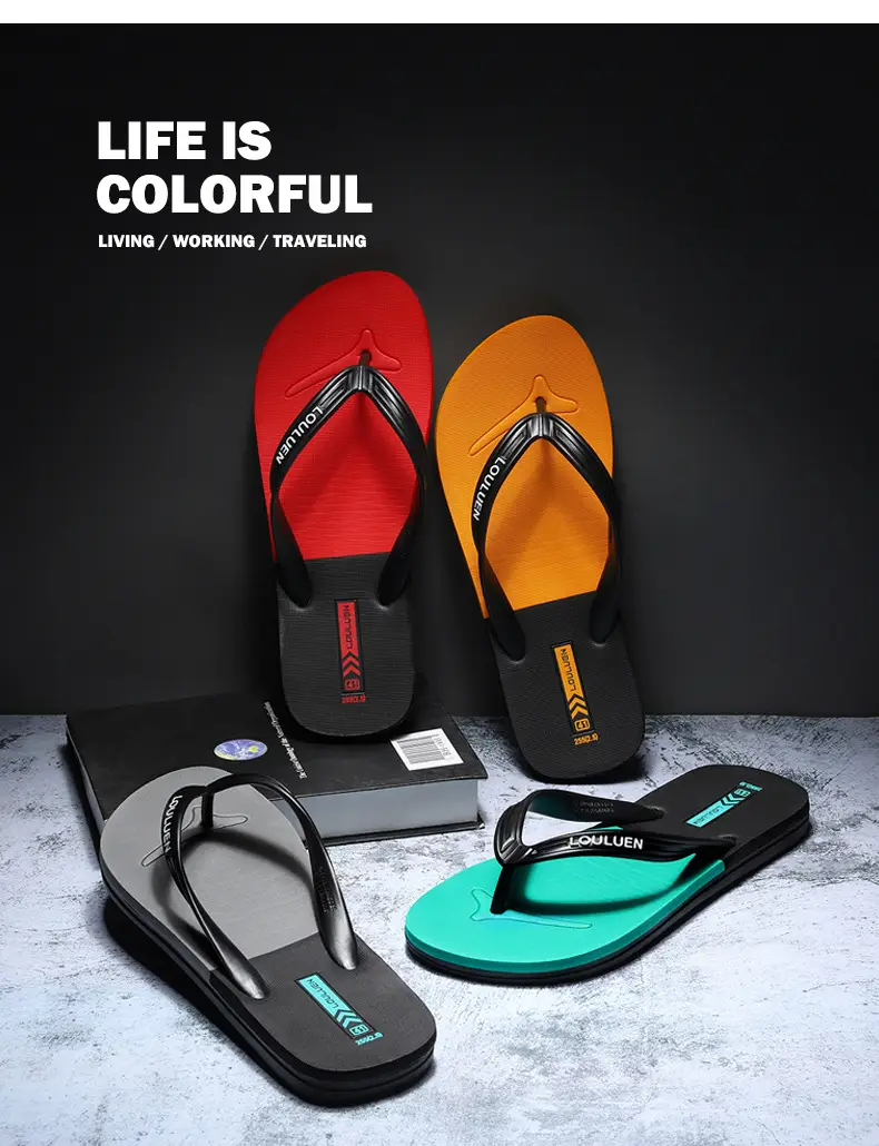 2025 Red Rubber Flip Flops for Men Casual Beach Wear — feature 5
