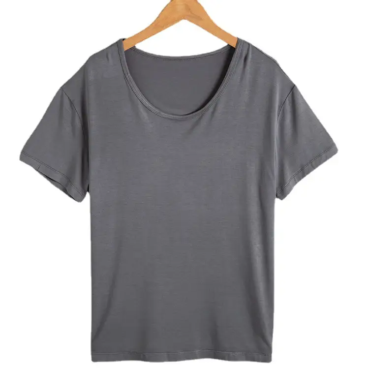 Women Grey Modal Round Neck T-Shirt TR0001 - Image 6