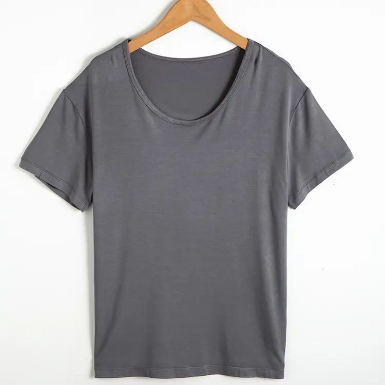 Women Grey Modal Round Neck T-Shirt TR0001 - Image 4