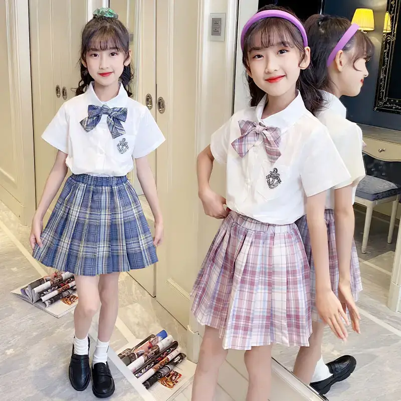Girls Bow Pleated Skirt Set Summer 2023 - Image 5