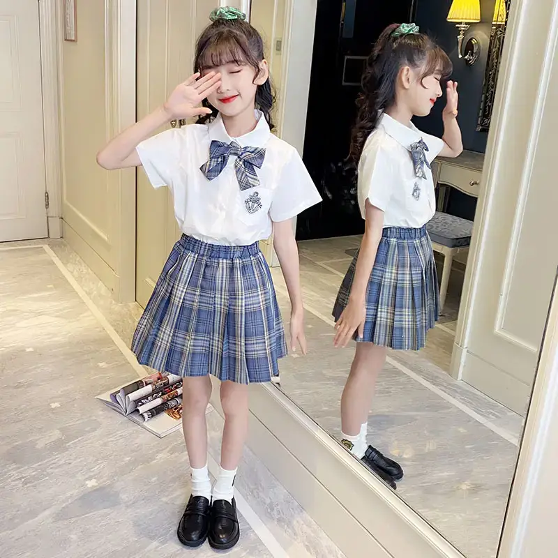 Girls Bow Pleated Skirt Set Summer 2023 - Image 4