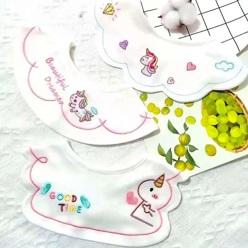 Pure Cotton Baby Bibs Anti-Vomiting Water Absorbent 360 Rotatable - Image 22