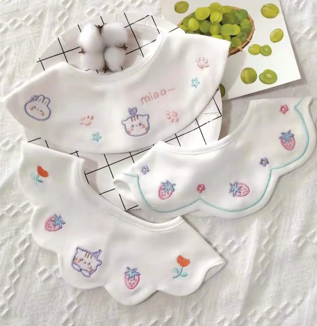 Pure Cotton Baby Bibs Anti-Vomiting Water Absorbent 360 Rotatable - Image 6