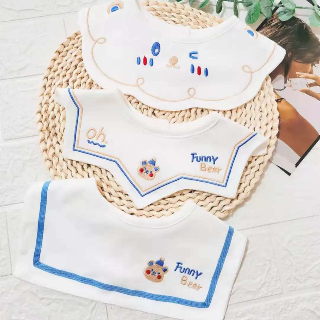 Pure Cotton Baby Bibs Anti-Vomiting Water Absorbent 360 Rotatable - Image 7