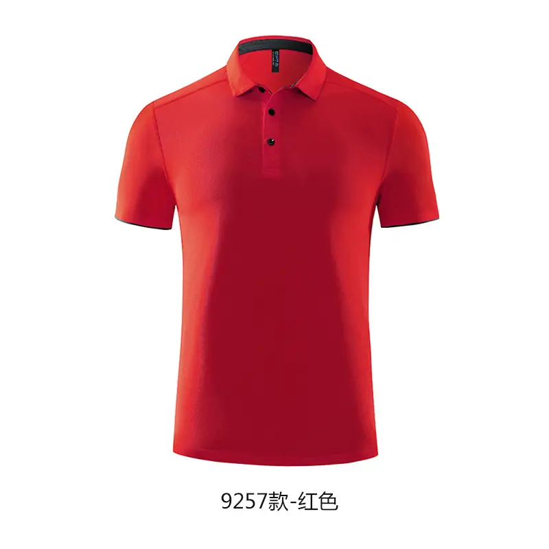Men Red Polo T-Shirt 9257 Black - Image 2