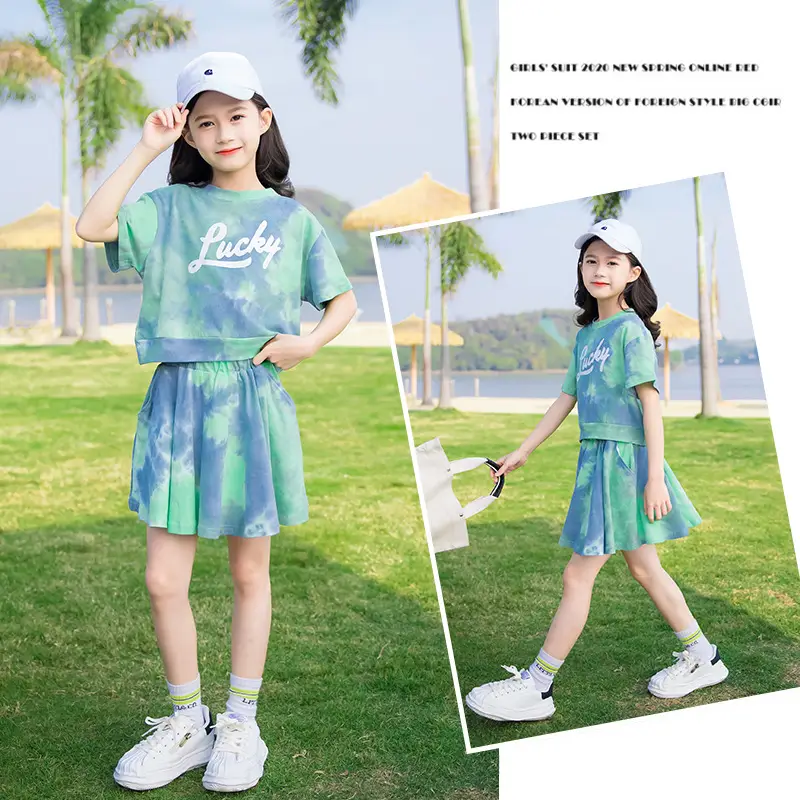 Girls 2-Piece Tie-Dye Summer Suit Medium to XL - Image 5