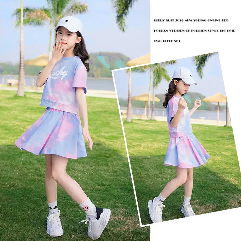 Girls 2-Piece Tie-Dye Summer Suit Medium to XL - Image 6
