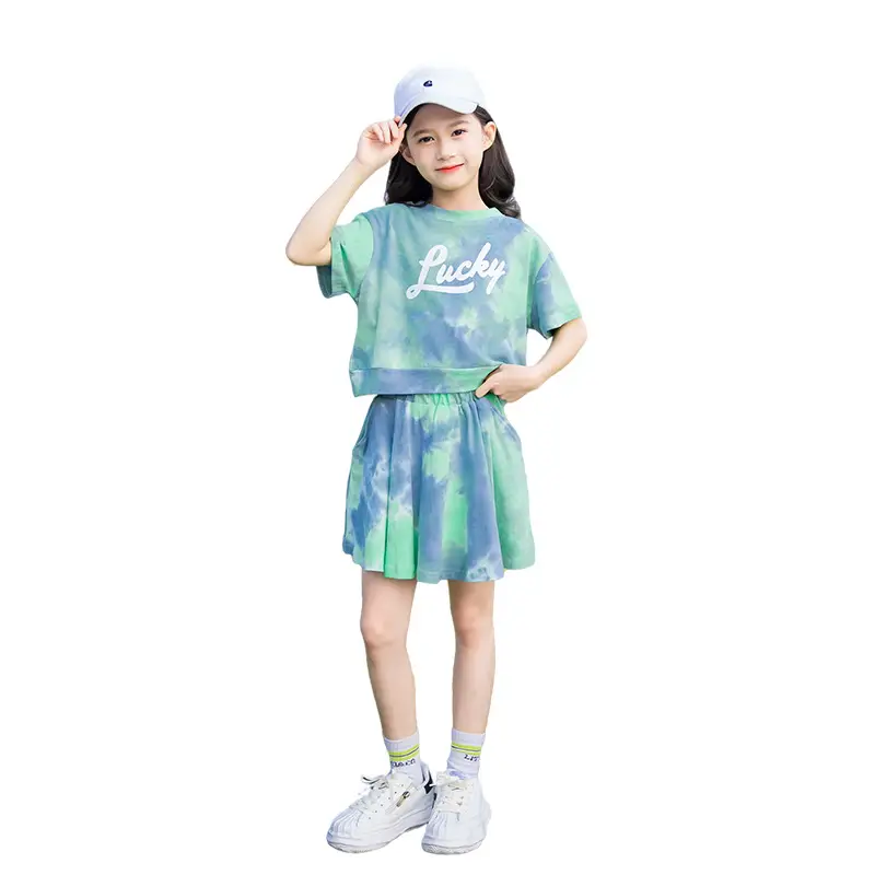 Girls 2-Piece Tie-Dye Summer Suit Medium to XL - Image 7