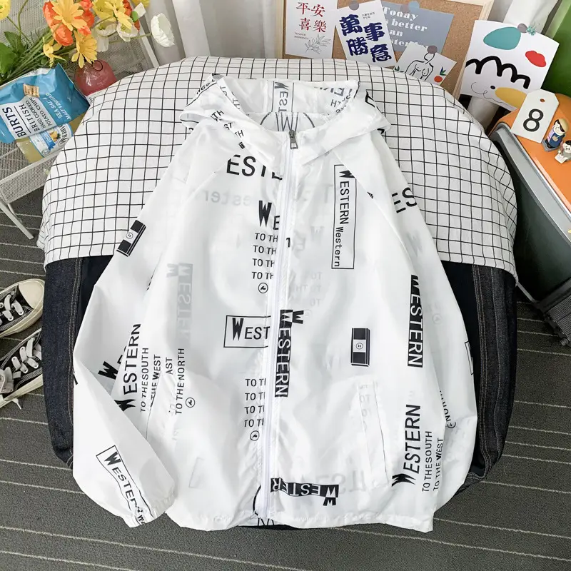 Men Ice Silk Jacket Summer Anti-UV Ultra-Thin Black - Image 4