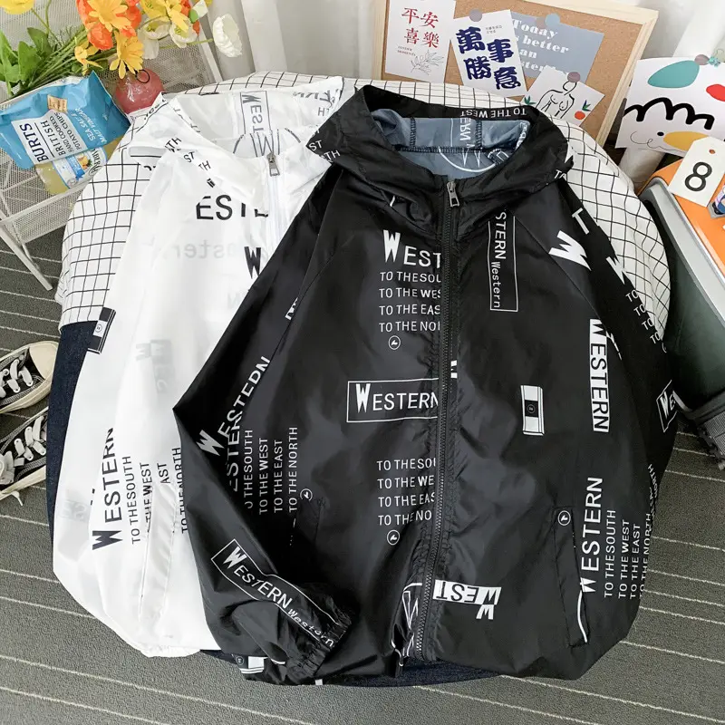 Men Ice Silk Jacket Summer Anti-UV Ultra-Thin Black - Image 5
