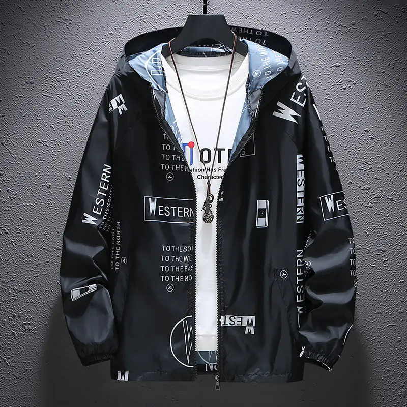 Men Ice Silk Jacket Summer Anti-UV Ultra-Thin Black - Image 2