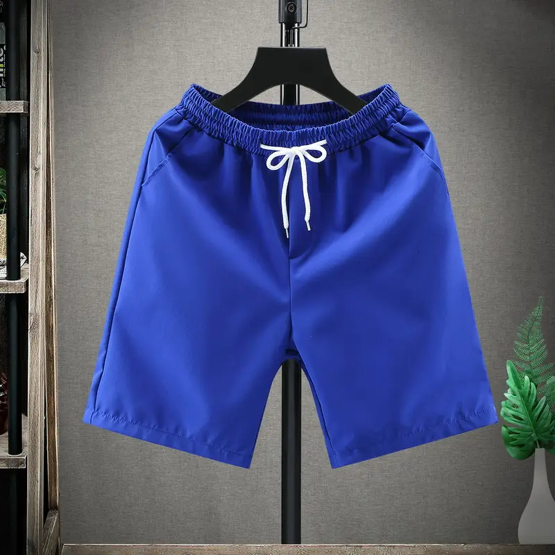 Men's White Ice Silk Shorts Summer Loose Straight Casual Pants - Image 6