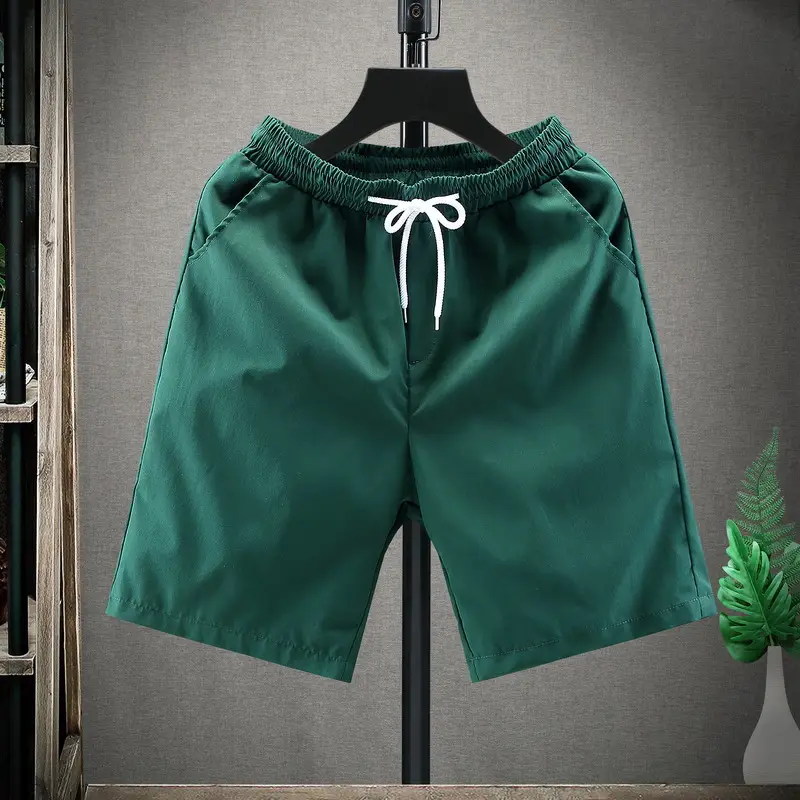 Men's White Ice Silk Shorts Summer Loose Straight Casual Pants - Image 4