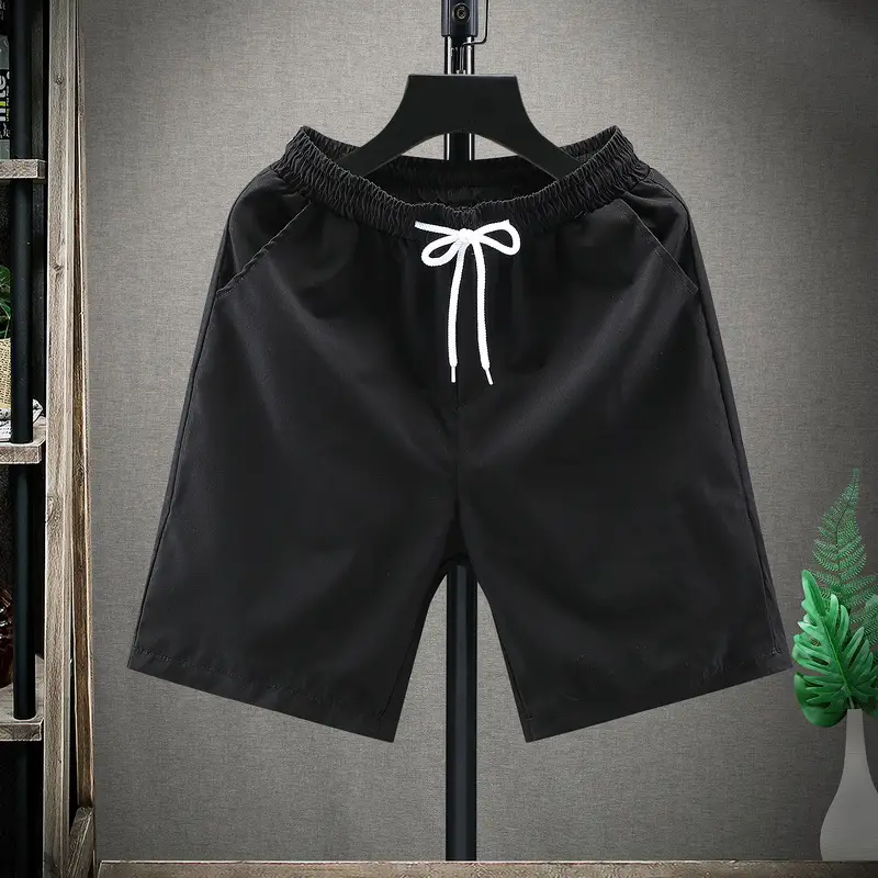 Men's White Ice Silk Shorts Summer Loose Straight Casual Pants - Image 5