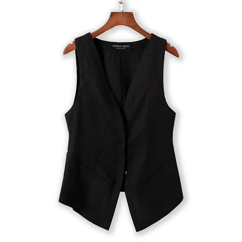 White Sleeveless V-Neck Vest for Girls Large - Image 7