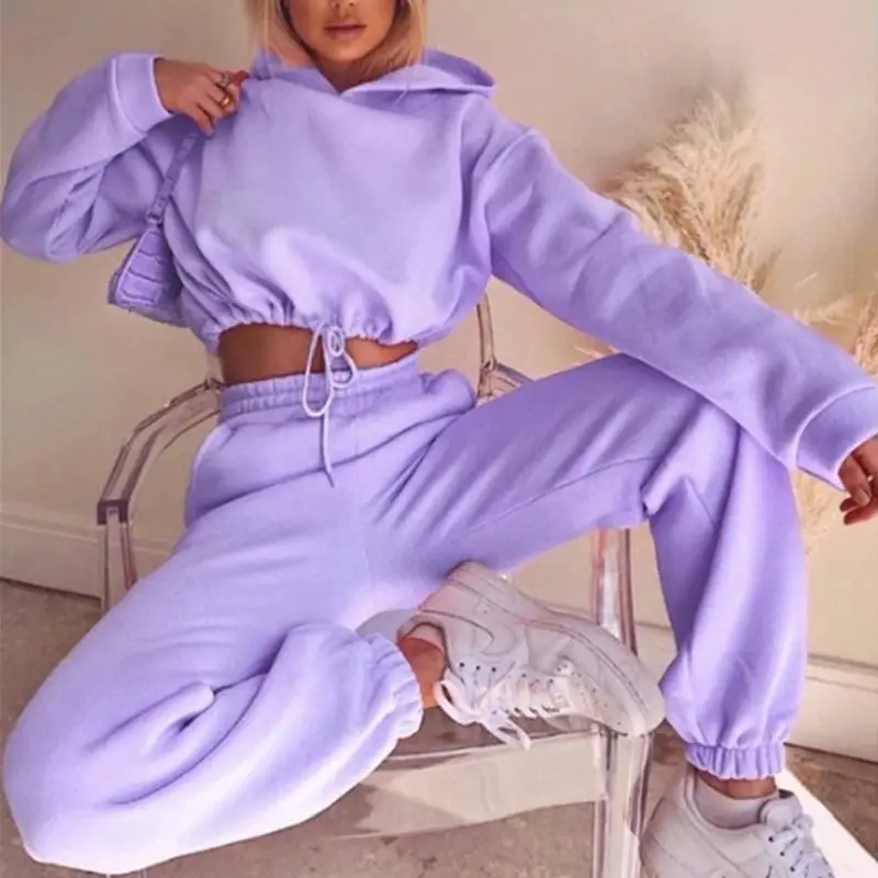 Pink 2-Piece Sweatshirt Track Suit for Women - Image 3